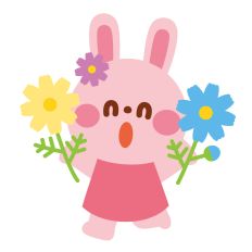 rabbit with cosmos