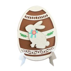 3D Easter Bunny Card - Decorated Chocolate Egg with Card Stand for Silhouette Studio 