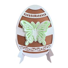 3D Chocolate Easter Egg Card with Stand - Butterfly Design for Silhouette Studio