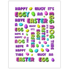 3D BUBBLE EASTER EGGS AND WORDS STICKER SHEET - RABEA BILZ