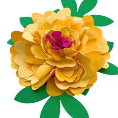 Layered Yellow Rose Paper Flower 3D Cut File Summer Floral SVG 