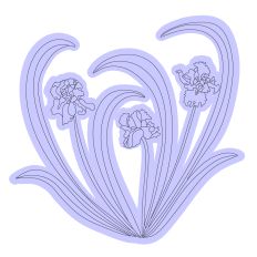 Blooming Iris Decorative Border Clipart 