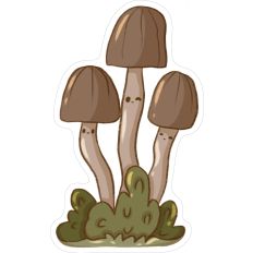 Three Cute Mushrooms