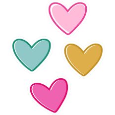 4 Candy Hearts - Individual - Print and Cut