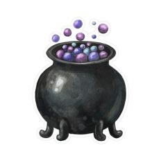 Watercolor witch's cauldron
