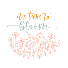 it's time to bloom spring round sign