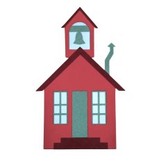 Folk Art School House Americana Village Layered Cut File SVG