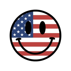 Stars and Stripes American flag smiley face