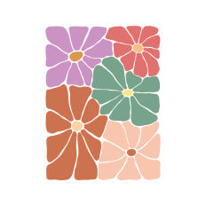 Retro abstract flowers