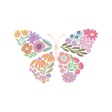 boho floral butterfly