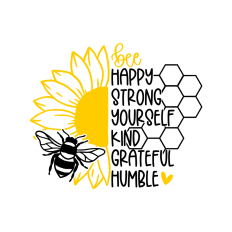 Bee yourself affirmations sunflower quote