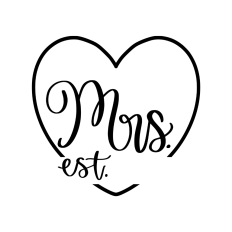 Mrs est heart frame monogram