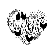 chicken lady heart design