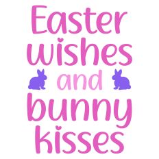 Easter Wishes and Bunny Kisses Greeting Card Sentiment
