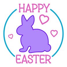Happy Easter Medallion Sentiment with Bunny