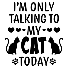 I'm Only Talking to My Cat Today Sentiment