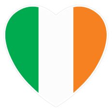 Irish Flag Heart Sticker for St. Patrick's Day
