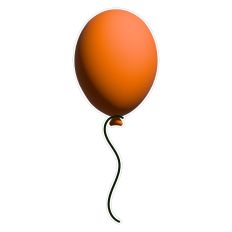 Orange Balloon Sticker
