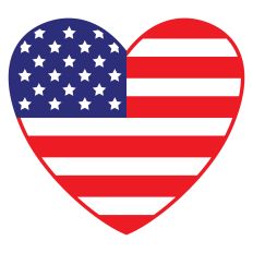 Heart Shaped Patriotic American Flag
