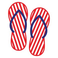 Patriotic American Flag Summer Flip Flops