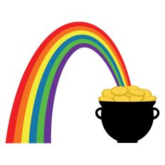 Pot of Gold at the End of the Rainbow for St. Patrick's Day