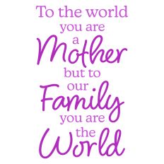 To the World You are a Mother Sentiment for Mother's Day
