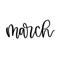 march hand lettered