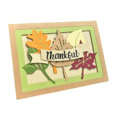 Thankful Fall Leaves Card - 7 x 5