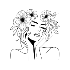 Woman and flower