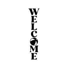 Welcome with beach ball porch leaner sign