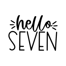 hello seven 7th birthday design