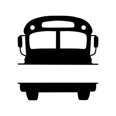 School bus split border monogram