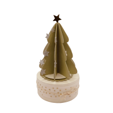 Round box with Christmas tree