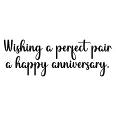Wishing a Perfect Pair a Happy Anniversary