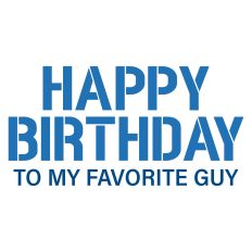Happy Birthday to My Favorite Guy Masculine Greeting Card Sentiment