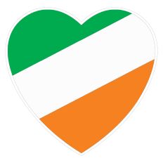 Irish Flag Heart Sticker for St. Patrick's Day