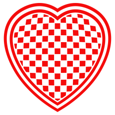 Layered Checkerboard Heart Doily for Valentine's Day