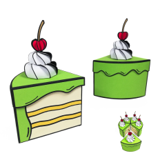 Cartoon Cake - 5 Slices of cake