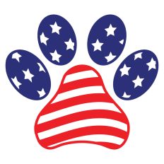 Patriotic American Flag Paw Print