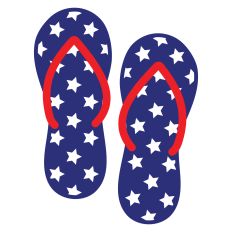 Patriotic Star Summer Flip Flops
