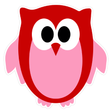 Pink Owl Sticker for Valentine's Day