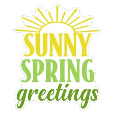 Sunny Spring Greetings Print and Cut Sticker