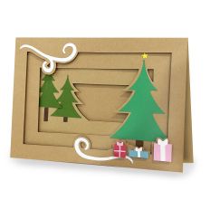 5 x 7 Christmas Tree and Presents Shadow Box Card