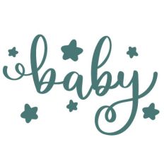 Baby word with stars