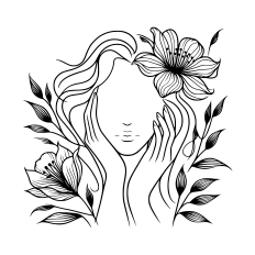 Woman and flower