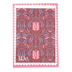 Art Nouveau Pattern Postage Stamp Layered 3D Card