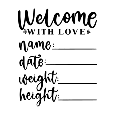 Welcome with love baby announcement