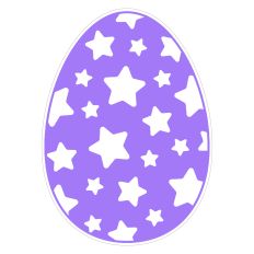 Lavender Easter Egg with Stars Sticker