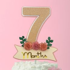 7 MONTHS FLORAL CAKE TOPPER
