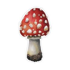 Watercolor fly agaric Mushroom
